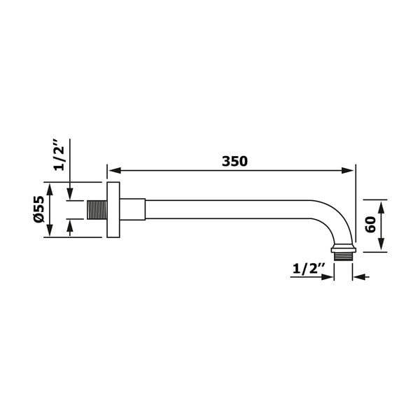 Przyłącze do prysznica z mosiądzu w kolorze matowej czerni Aqualine  – Sapho-image-1