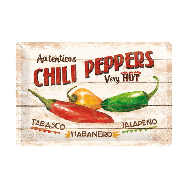 Blaszana tablica Chili Peppers, 20x30 cm