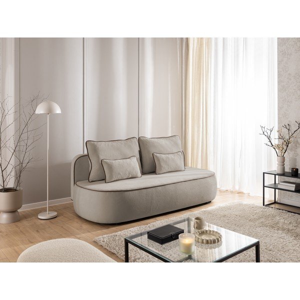 Brązowa/szarobrązowa aksamitna rozkładana/ze schowkiem sofa 210 cm Saga – Ropez-image-2