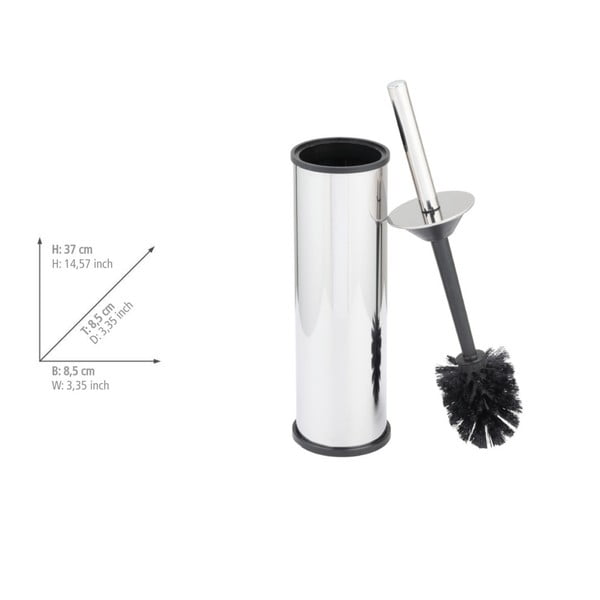 Szczotka do WC ze stali nierdzewnej w kolorze srebra z połyskiem Olmedo – Wenko-image-2