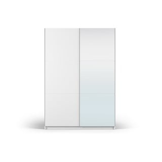 Biała szafa z lustrem i drzwiami przesuwnymi 151x215 cm Lisburn – Cosmopolitan Design