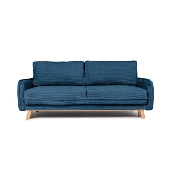 Niebieska sztruksowa rozkładana sofa 218 cm Tori – Bonami Selection