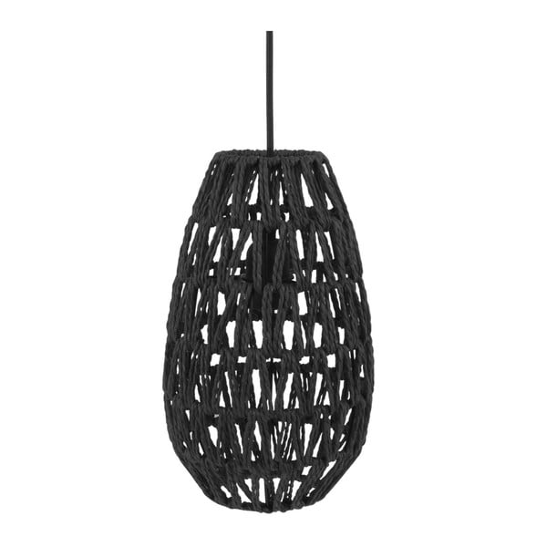 Czarna lampa wisząca Leitmotiv Paper Rope, ⌀ 18 cm