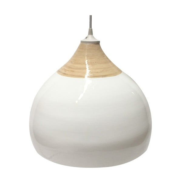 Biała lampa wisząca ETH, średnica 27 cm