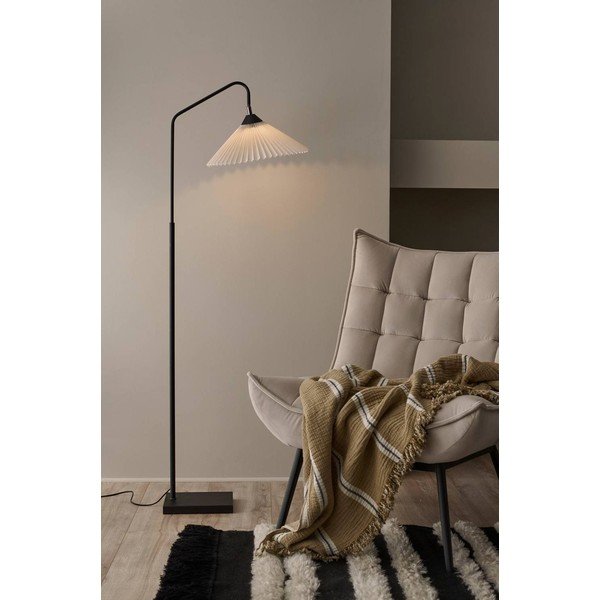 Czarna/kremowa tekstylna lampa stojąca z elastyczną konstrukcją (wysokość 155 cm) Kate – Ellos Home-image-1