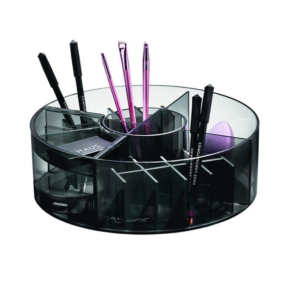 Organizer łazienkowy na kosmetyki z plastiku z recyklingu w kolorze matowej czerni Cosmetic Carousel – iDesign-image-3