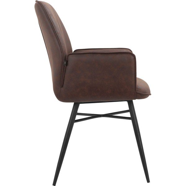 Brązowe tapicerowane fotele jadalniane zestaw 2 szt. Anzo – Støraa-image-3