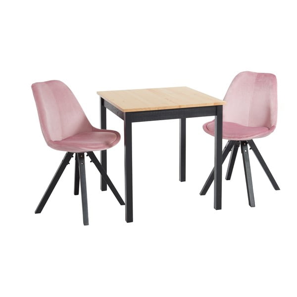 Różowy zestaw Bonami Essentials ze stołem Sydney i krzesłami Dima