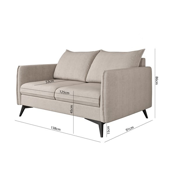 Beżowa sofa 138 cm Juli Bis – Ropez-image-3