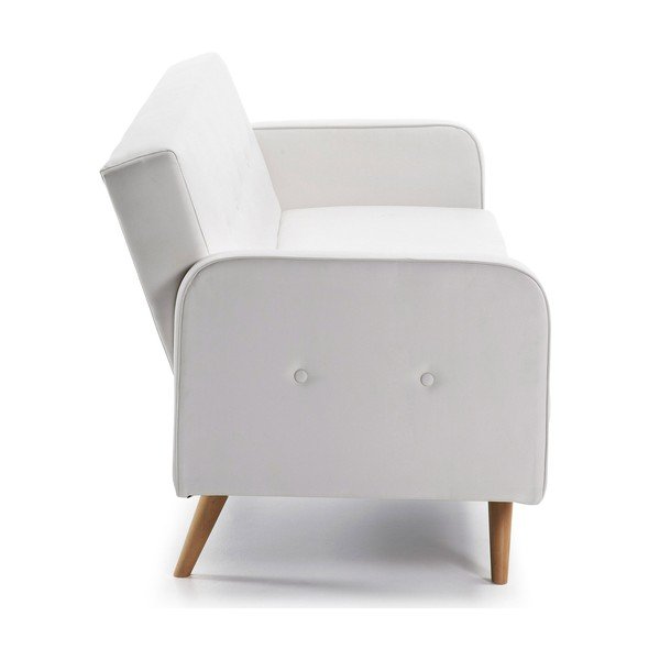 Biała sofa rozkładana z imitacji skóry Kave Home Regor-image-3