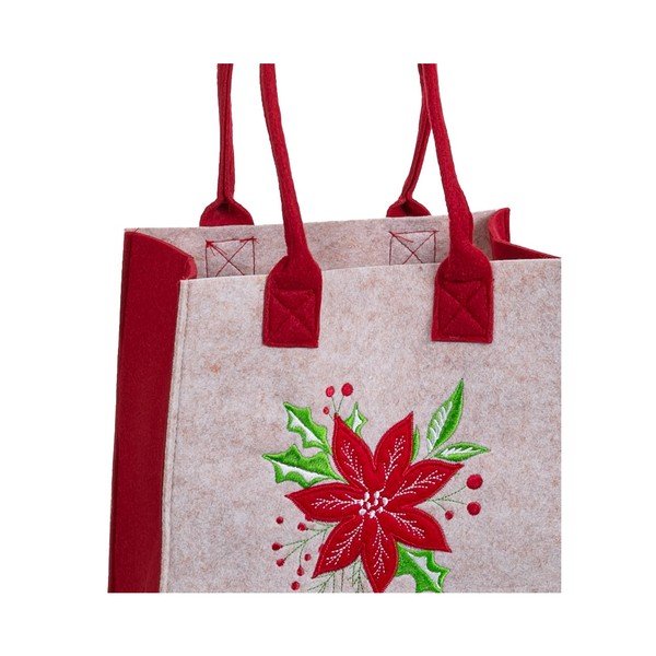 Torebka prezentowa ze świątecznym motywem 23x12 cm Poinsettia – Casa Selección-image-1