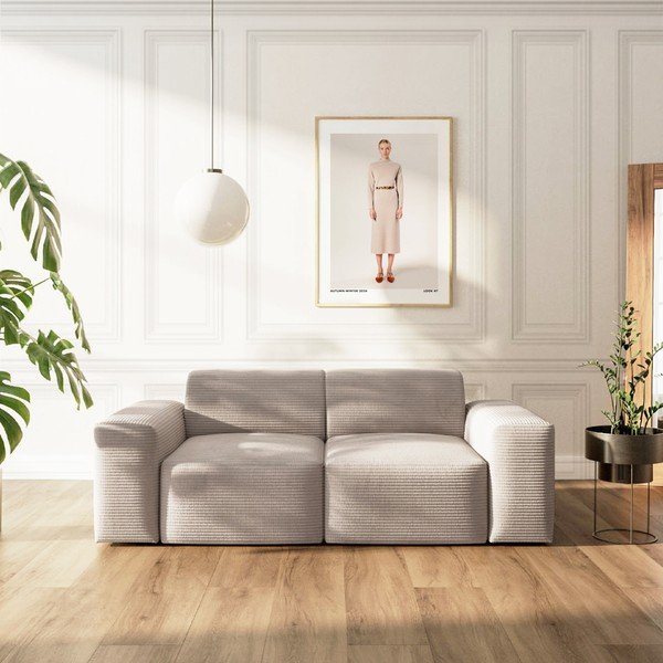 Beżowa sztruksowa sofa 205 cm Villet – Rodier-image-1