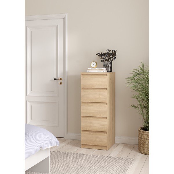 Komoda w dekorze dębu w naturalnym kolorze 40x111x50 cm Naia – Tvilum-image-1