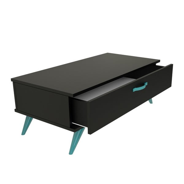 Czarny stolik z turkusowymi nogami Magenta Home Coulour Series