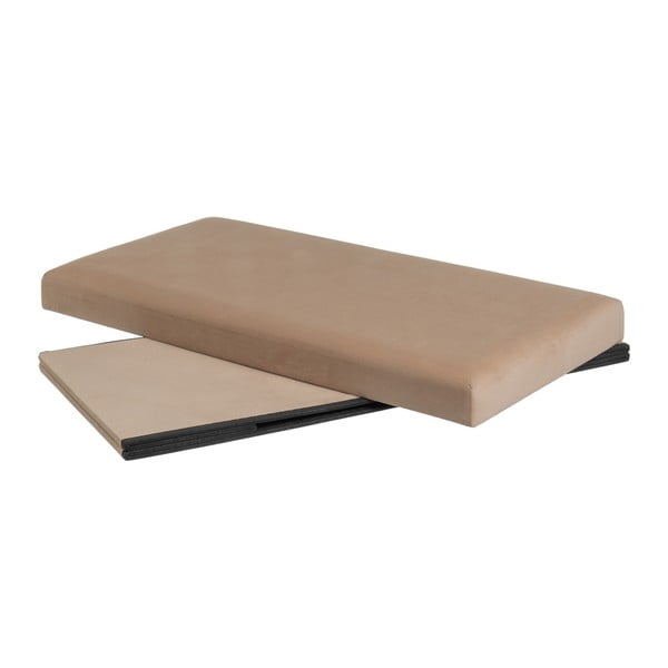 Jasnobrązowy aksamitny puf Estela – Casa Selección-image-2