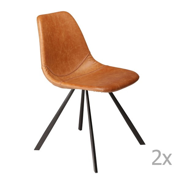 Zestaw 2 brązowych krzeseł DAN– FORM Pitch