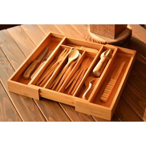 Wkład bambusowy do szuflady Bambum Casilias, 25,5x25,5 cm-image-1