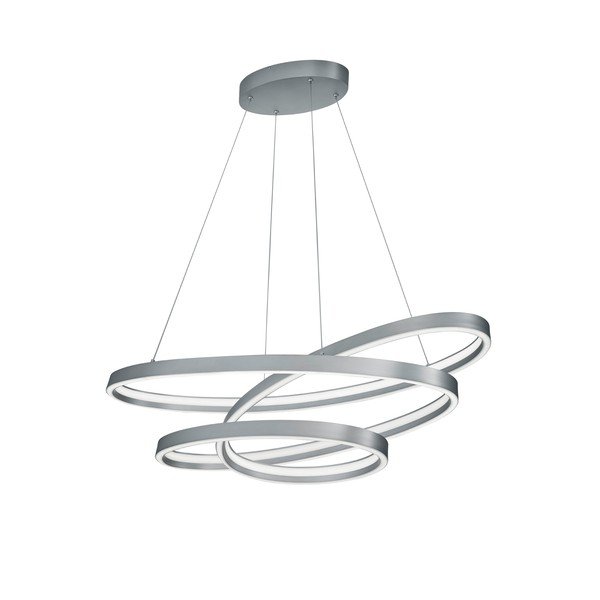 Szara lampa wisząca LED ze sterowaniem głosowym/mobilną aplikacją i metalowym kloszem Ciola – CINQUE-image-2