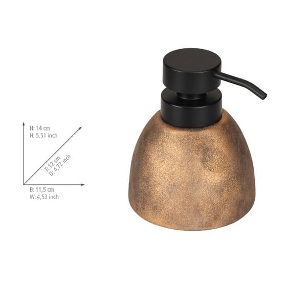 Ceramiczny dozownik do mydła w kolorze brązu 300 ml Tremea – Wenko-image-3