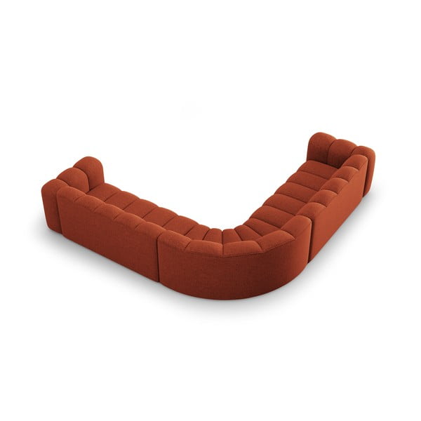 Ceglasty narożnik modułowy z tkaniny szenilowej Lupine – Micadoni -image-3