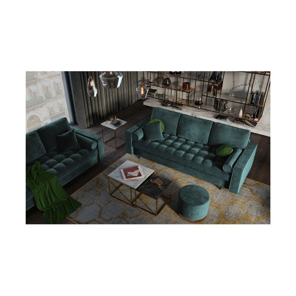 Morska aksamitna rozkładana sofa Milo Casa Santo-image-1