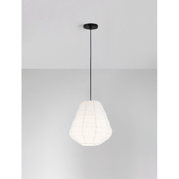 Biała lniana lampa wisząca ø 36 cm Linnet – Nova Luce-image-3