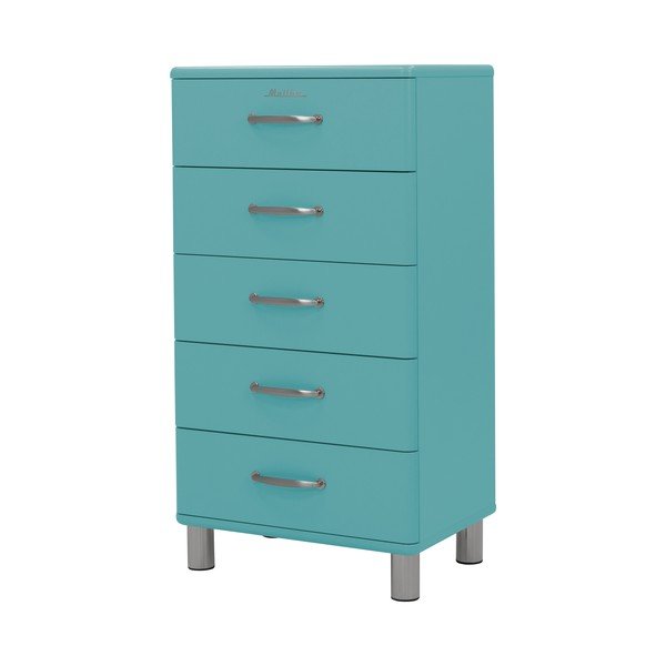 Turkusowa wysoka komoda 60x111 cm Malibu – Tenzo-image-3