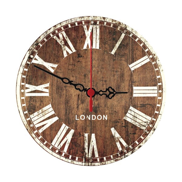 Zegar ścienny Wooden London, 30 cm