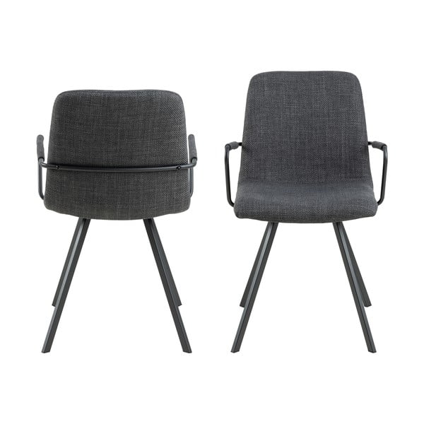 Ciemnoszare krzesła zestaw 2 szt. Selina – Actona-image-3