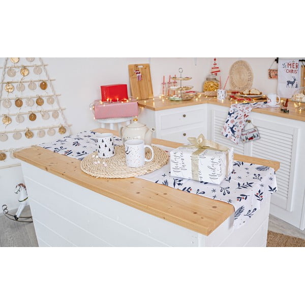 Świąteczny bawełniany bieżnik 140x40 cm Merry Blue Christmas – Butter Kings-image-1