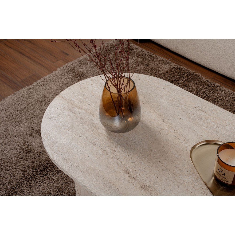 Beżowy stolik z półmatowym wykończeniem 60x119 cm Sable – Kalune Design (zdjęcie 8)