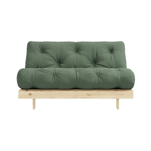 Sofa rozkładana z zielonym obiciem Karup Design Roots Raw/Olive Green-image-3