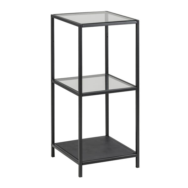 Czarny szklany regał 35x83 cm Seaford – Actona-image-1