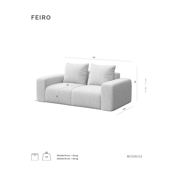 Antracytowa sofa 212 cm Feiro – MESONICA-image-4