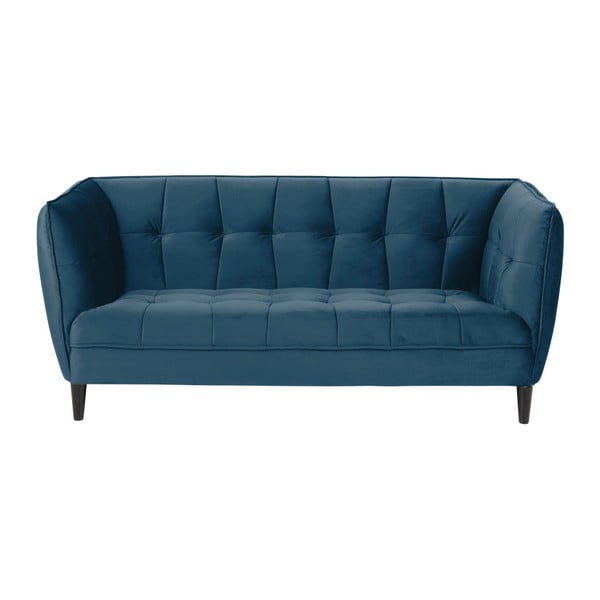 Niebieska aksamitna sofa Actona Jonna, dł. 182 cm