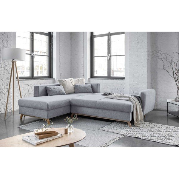 Jasnoszary rozkładany narożnik Miuform Scandic Lagom L, lewostronny-image-4