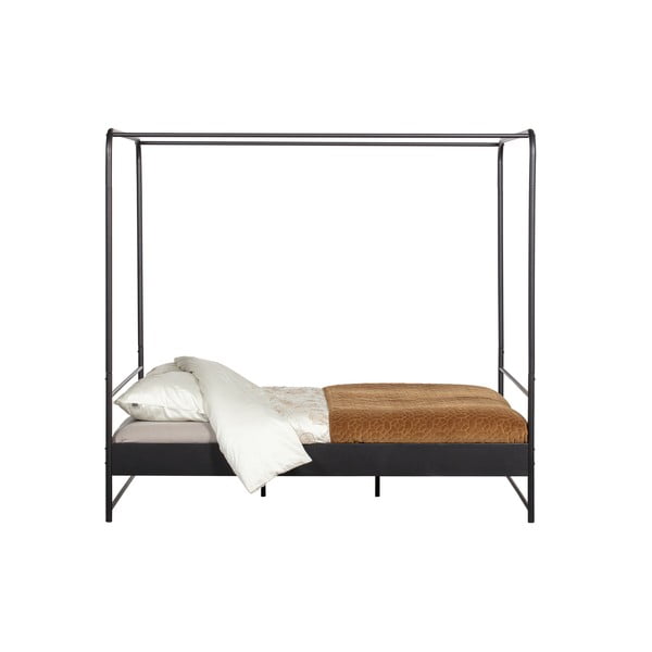 Czarne metalowe łóżko dwuosobowe vtwonen Bunk, 160x200 cm-image-2