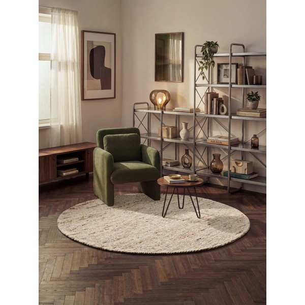Beżowy wełniany okrągły dywan tkany ręcznie ø 200 cm Bexley Woolwich – Ted Baker-image-1