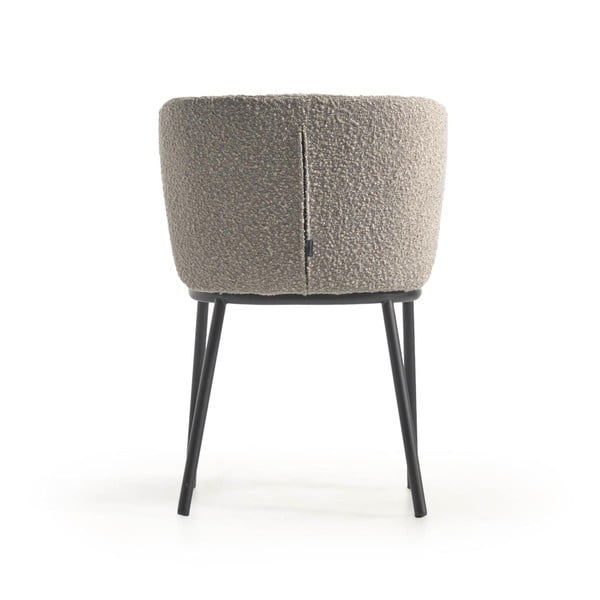 Jasnoszary tapicerowany fotel jadalniany Ciselia – Kave Home-image-3
