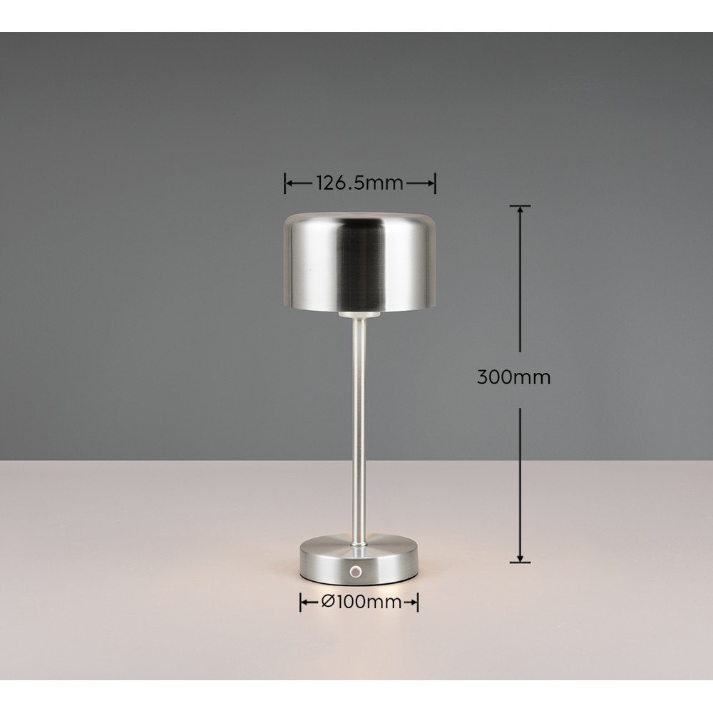 Lampa stołowa LED w kolorze srebra ze ściemniaczem (wys. 30 cm) Jeff – Reality (zdjęcie 8)