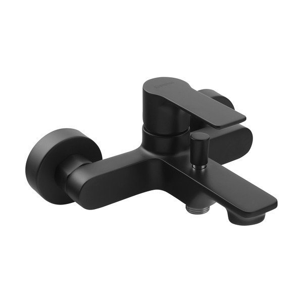 Bateria wannowa ścienna w kolorze matowej czerni (2 otwory) Pax – Sapho