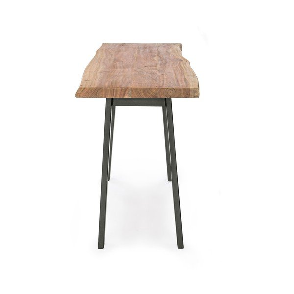 Czarno-naturalna konsola z blatem z drewna akacjowego 45x130 cm Aron – Bizzotto-image-3
