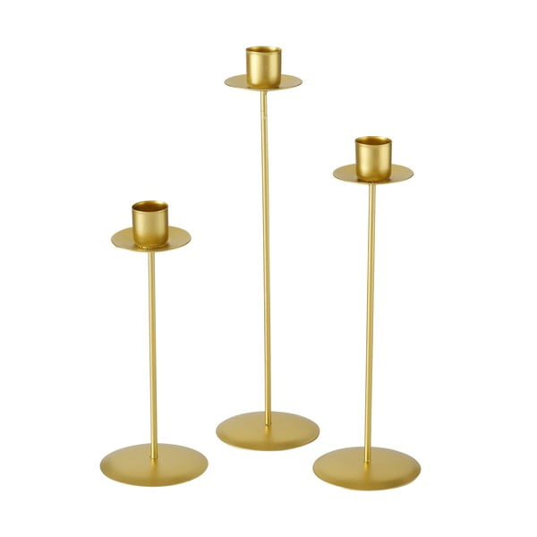 Zestaw 3 świeczników w kolorze złota Boltze Kimo