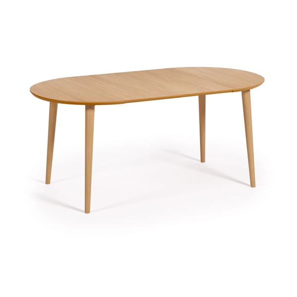 Okrągły rozkładany stół w dekorze dębu ø 90 cm Oqui – Kave Home-image-4