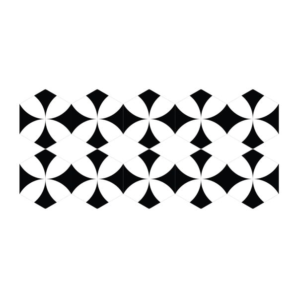 Zestaw 10 naklejek na podłogę Ambiance Floor Stickers Hexagons Bernardo, 40x90 cm