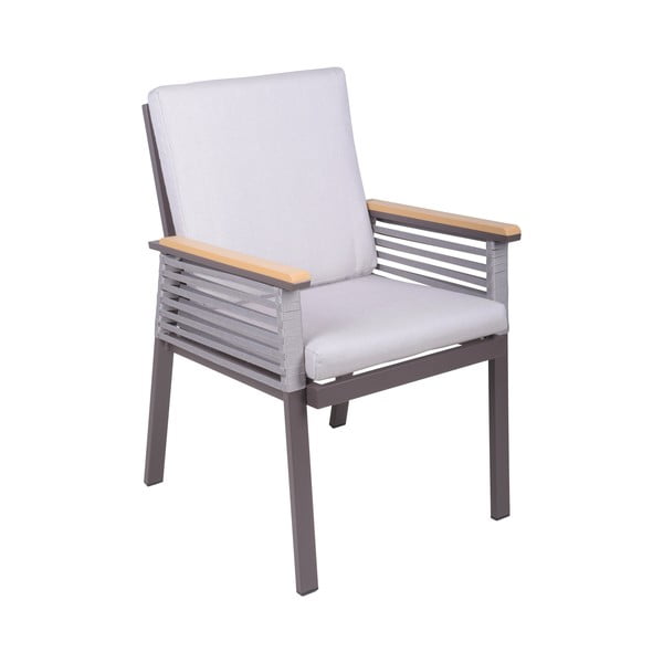 Jasnoszary metalowy fotel ogrodowy Denia – Garden Pleasure