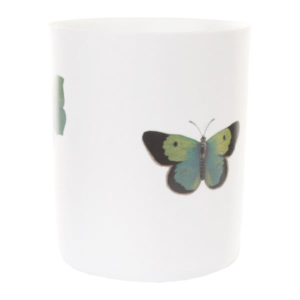 Doniczka porcelanowa z zielonymi motylami SHISHI Butterfly, wys. 16 cm