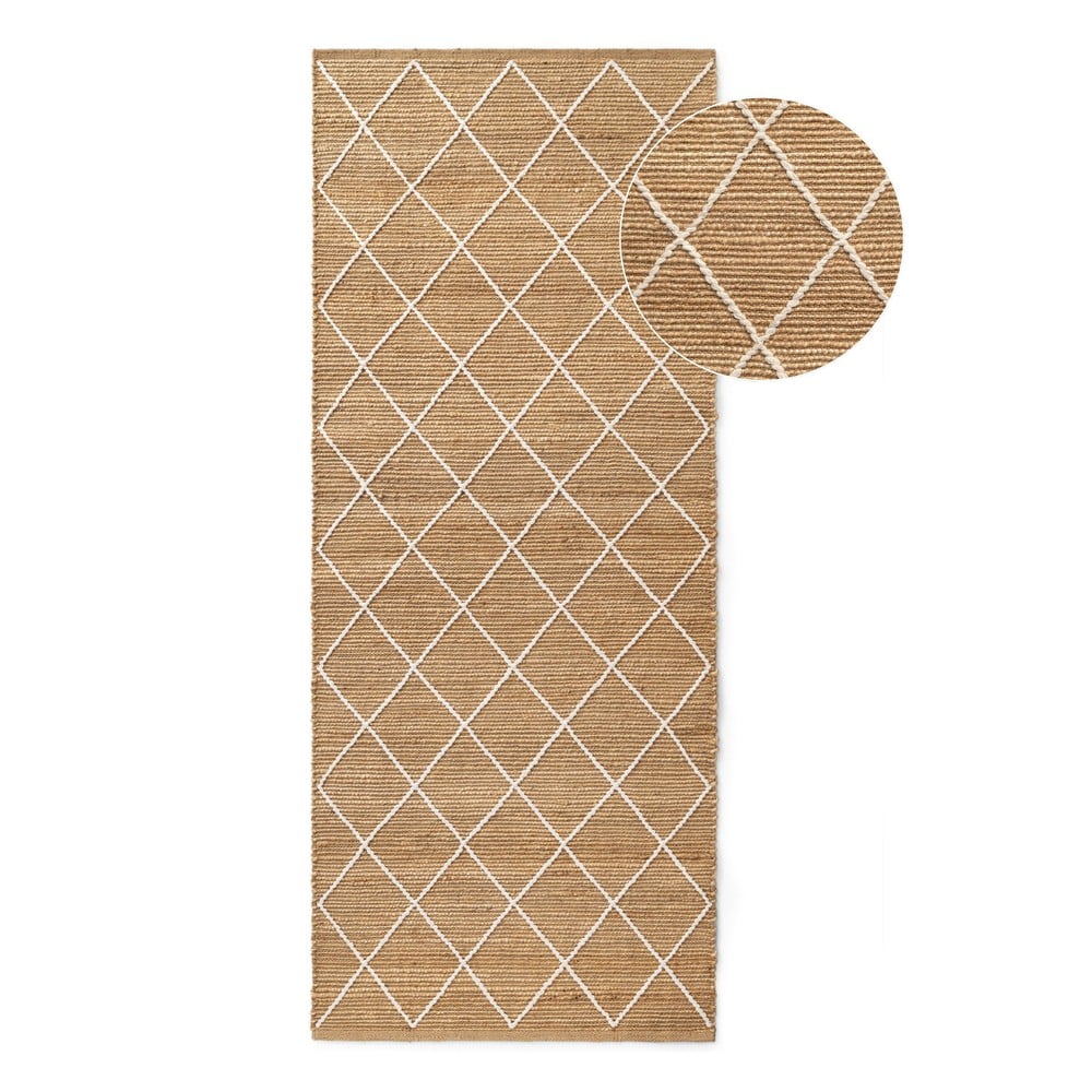 Chodnik z juty tkany ręcznie w naturalnym kolorze 80x200 cm Kunu – Hanse Home