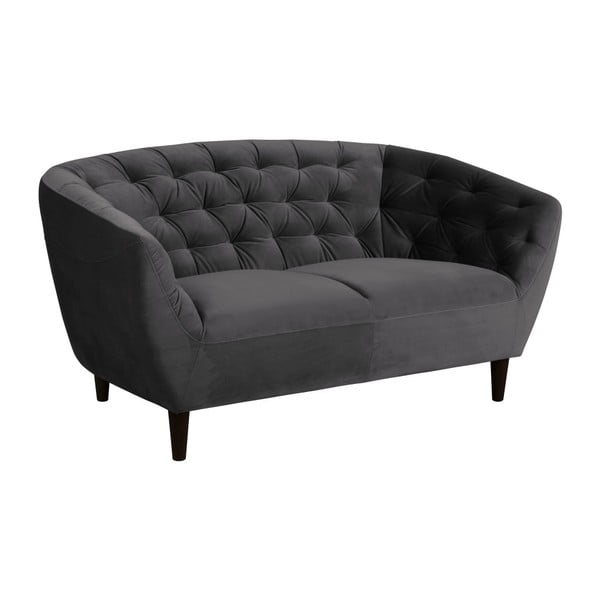 Ciemnoszara aksamitna sofa Actona Ria, 150 cm