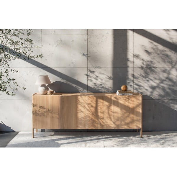 Komoda z litego drewna dębowego w naturalnym kolorze 220x85x42 cm Dvor – Gazzda-image-3